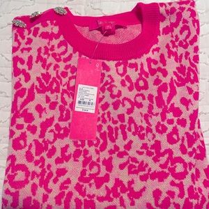 Lilly Pulitzer NWT long sleeve Morgan Jacquard sweater size M in pink topaz